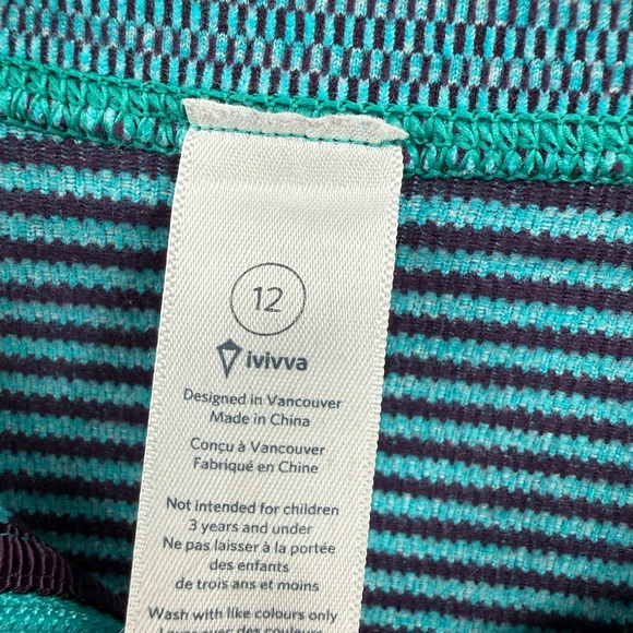 Ivivva Striped Teal and Navy Top - Picture 3 of 4